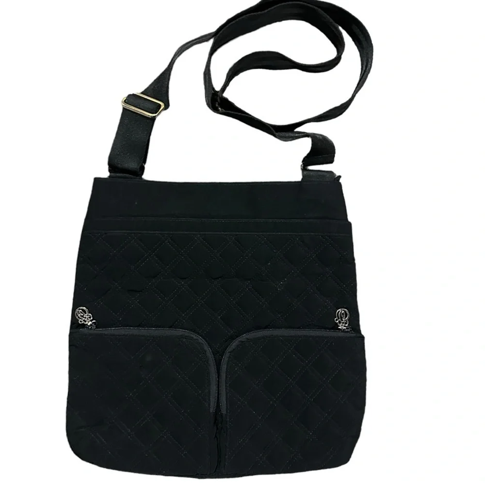 Vera Bradley Black Quilted Crossbody Convertible Shoulder Bag